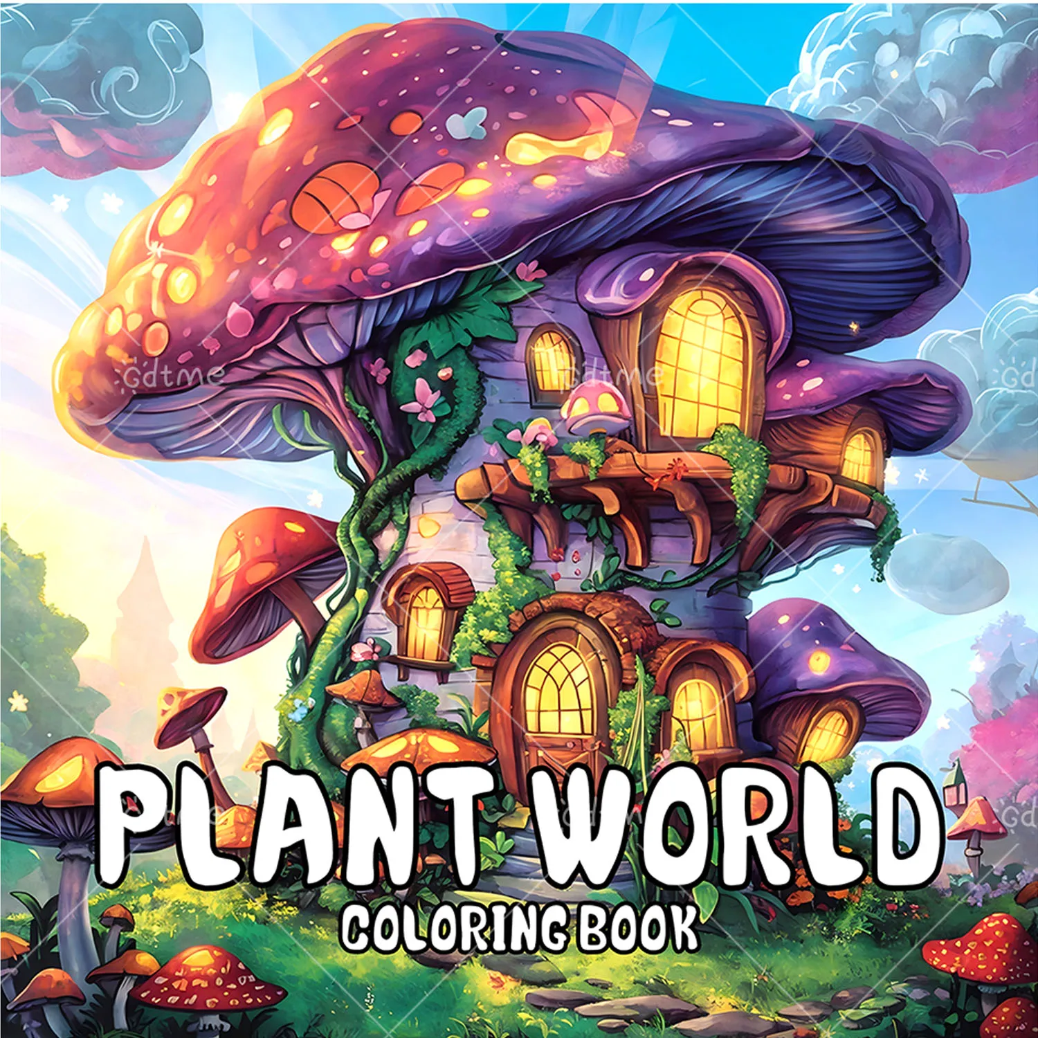 PLANT WORLD Bold-easy Patterns Coloring Book for Adults Cute Drawing Book Perfect Gift for Party and Birthday