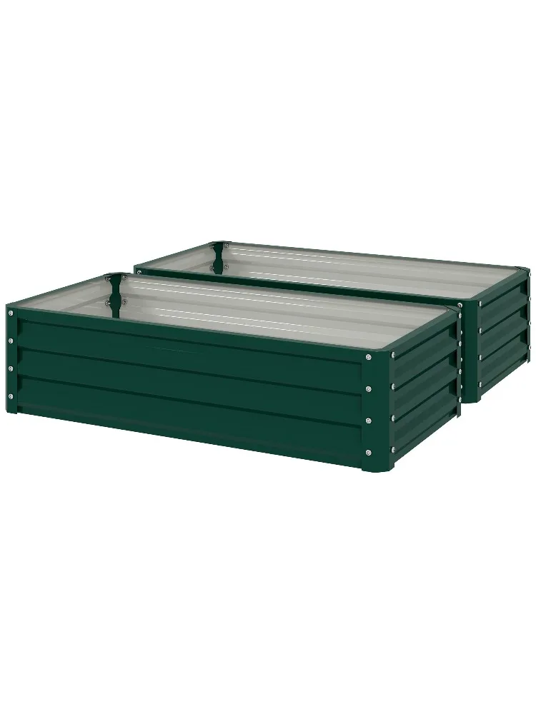 

Для оцинкованной садовой кровати Outsunny, металлический ящик для цветов размером 4 x 2 x 1 дюйм, для выращивания овощей, цветов, трав, суккулентов, G