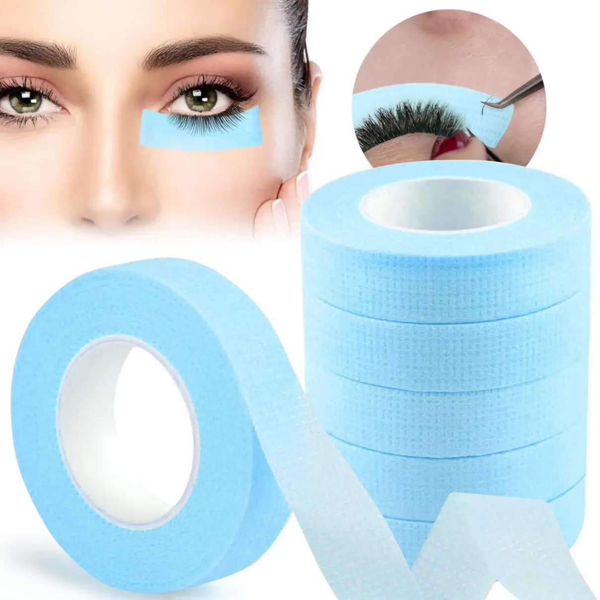 

6/12/24/48 Rolls Blue Eyelash Extension Paper Tape Lint Breathable Non-woven Cloth Adhesive Tape For False Lashes Patch Supply