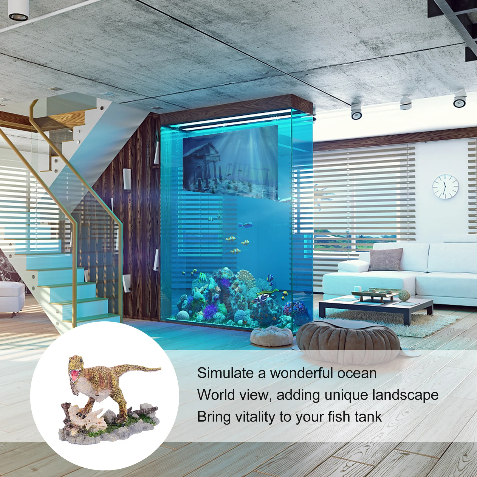 

Aquarium Dinosaur Decoration Artificial Resin Simulation Dinosaur Ornament Reptile Cage Aquarium Accessory Reptile Cage Ornament