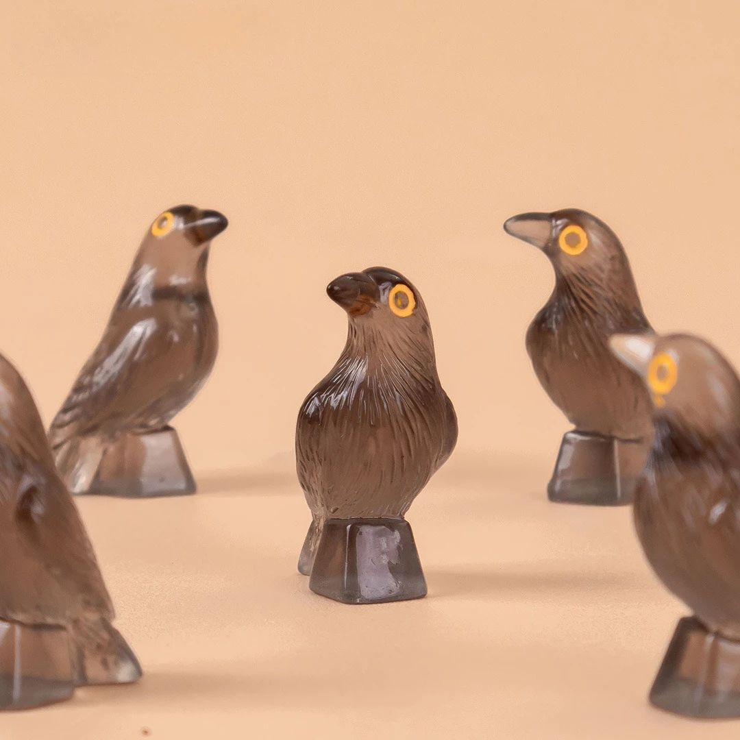 20 قطعة تماثيل الهالوين الراتنج الصغيرة مضيئة مصغرة الغربان الأسود الغراب الراتنج الغربان أرقام للمنزل هالوين المشهد ديكور #2