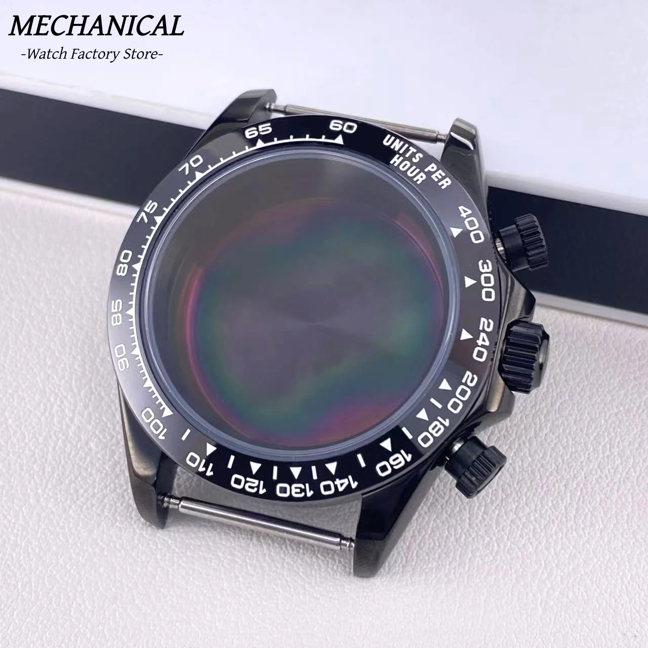 39 mm VK63 Uhrengehäuse mit Keramiklünette und Saphirglas, Edelstahl, Herrenuhr-Zubehör für VK63 Quarzwerk – Detail 13