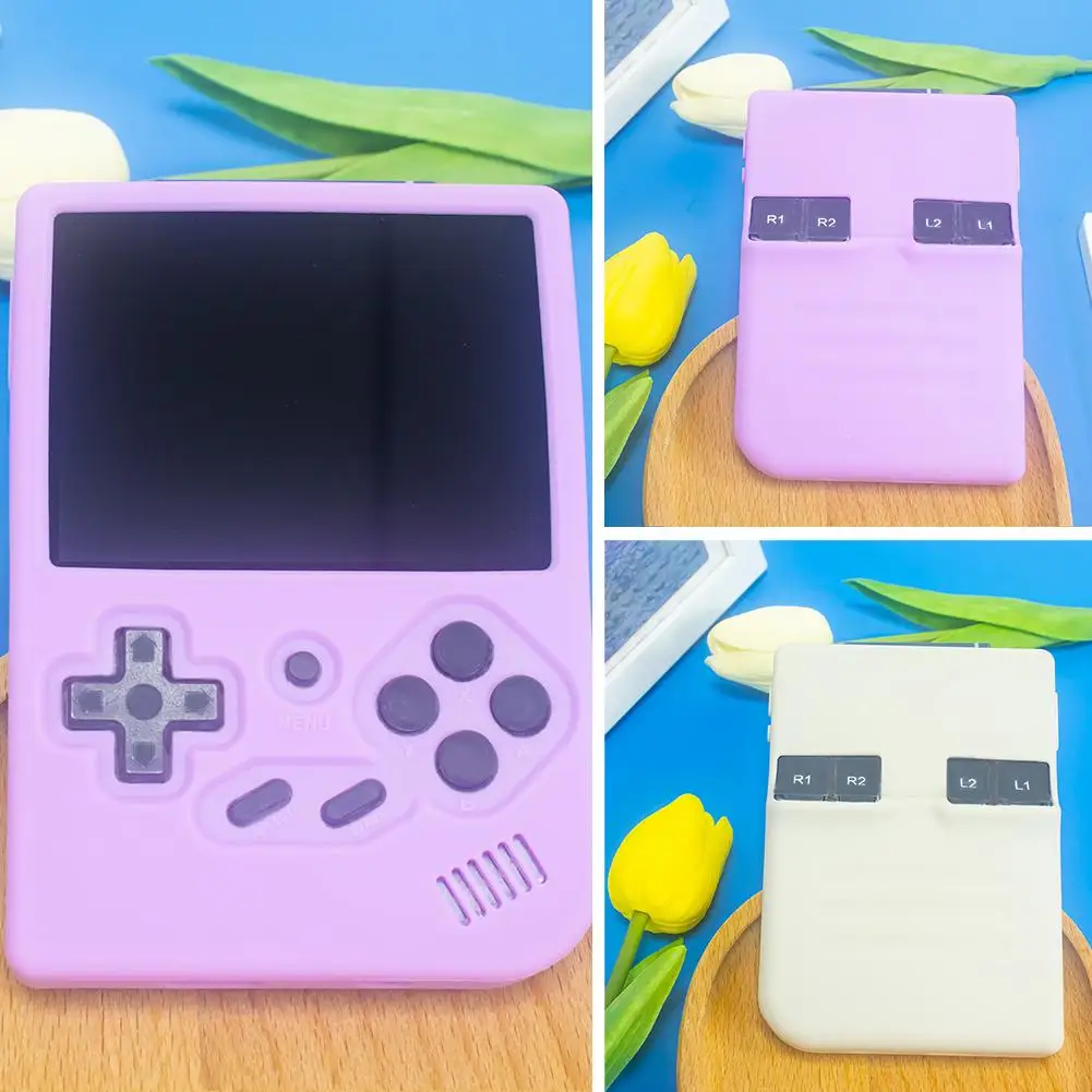 Suitable For ANBERNIC RG35XX Open Source Handheld Game Console Silicone Protective Cover Storage Box 360degree All-round Pr Z8B7