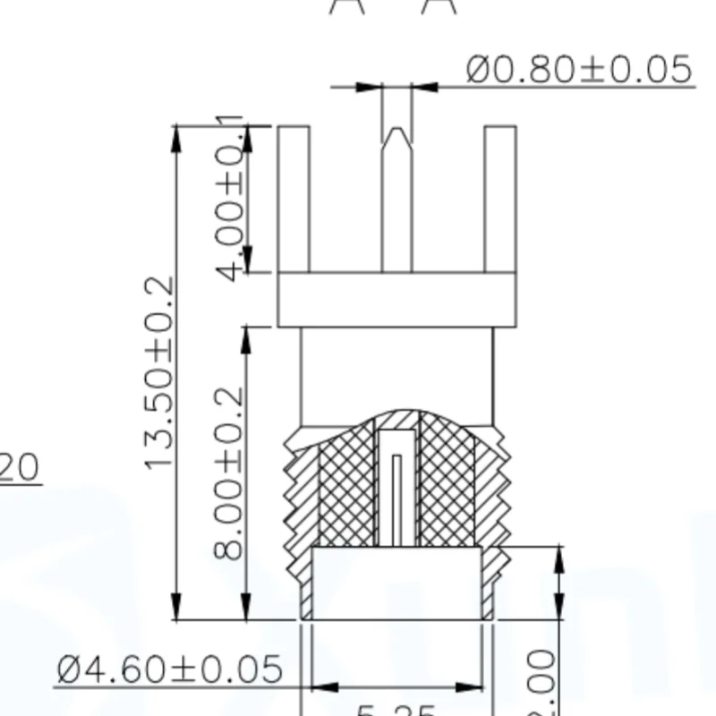 SMD SMA-KE-347-H13.5-1.2 SMA Female (Receptacle) with Offset Pins