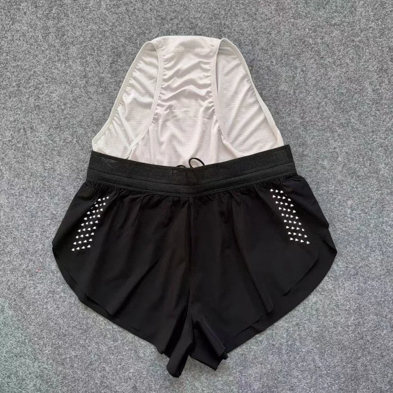Running shorts lined racing sports pants outdoor off-road three-point pants seaside beach D1