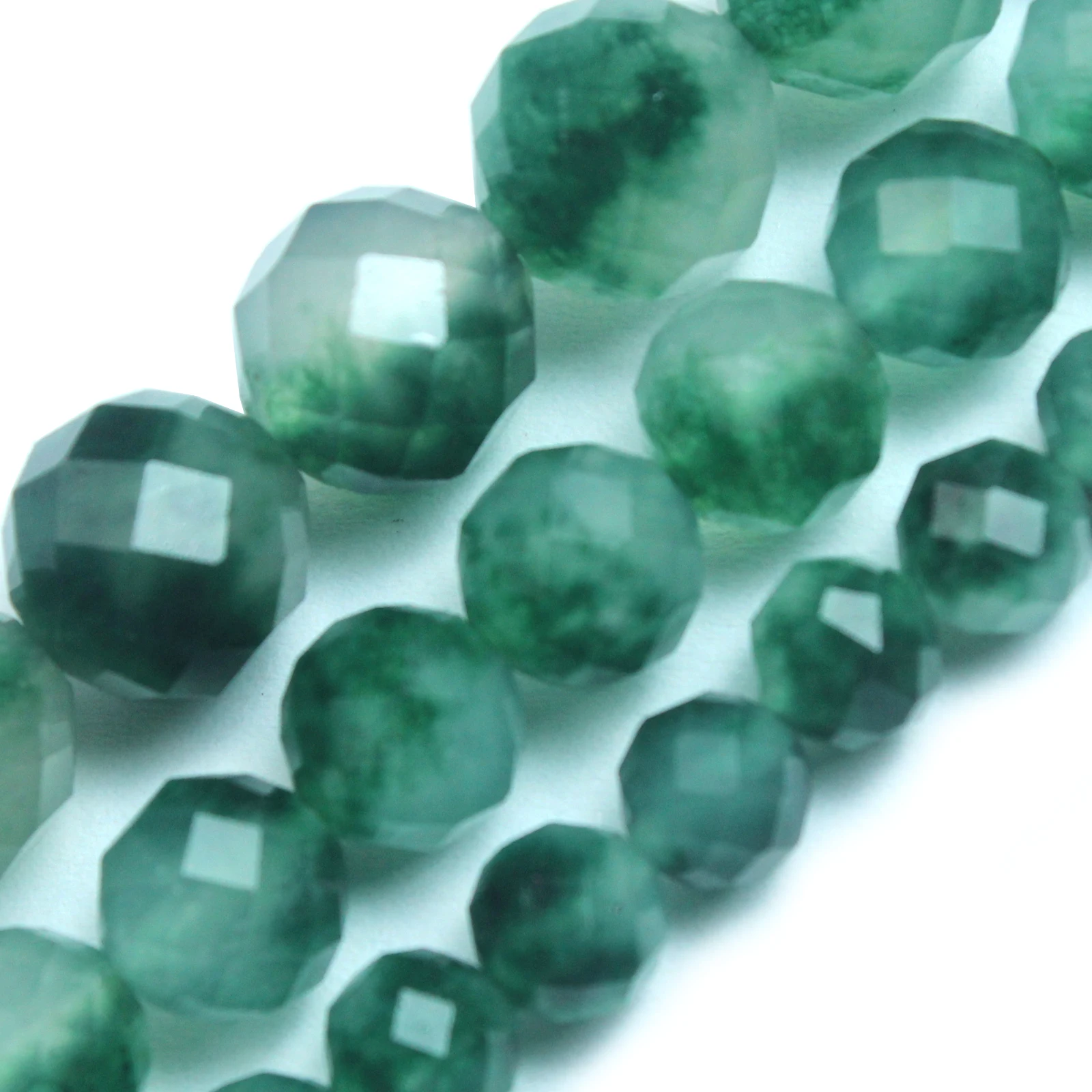 Natural Stone Green Jades Beads With Cut Surfaces for Jewelry Making Strand DIY Bracelet Necklace Jewelry Loose Beads 6/810mm view 6