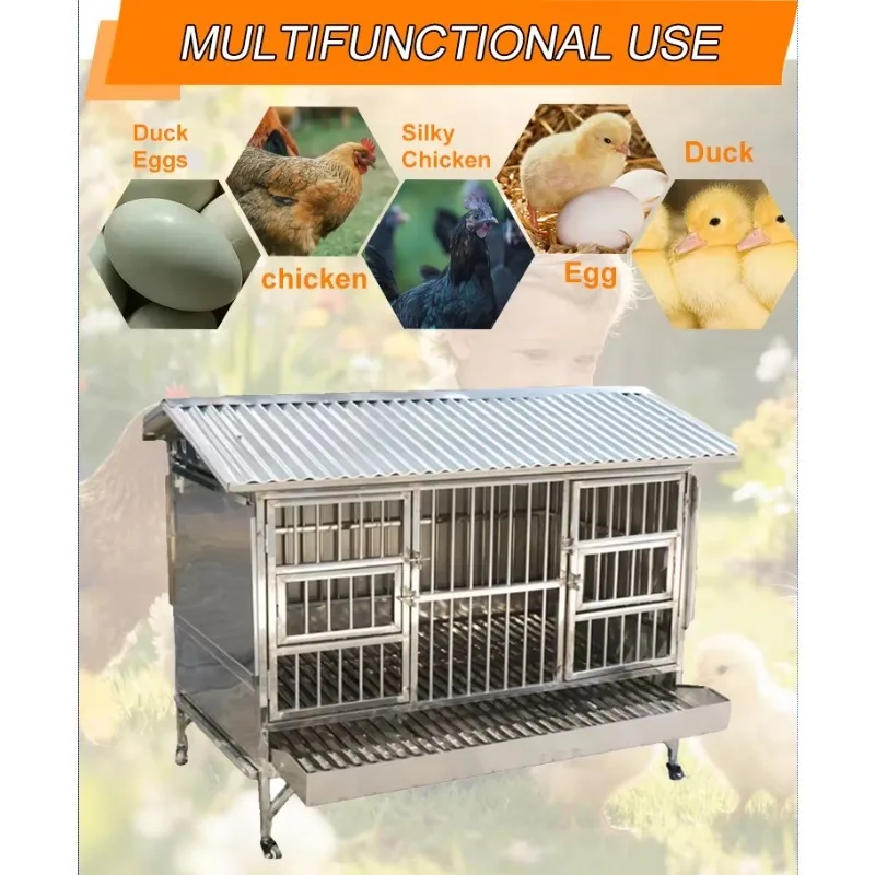 304 Stainless Steel Chicken Cage Indoor Large Anti-weasel Breeding Automatic Egg Collection Easy Assembly for Animal Use