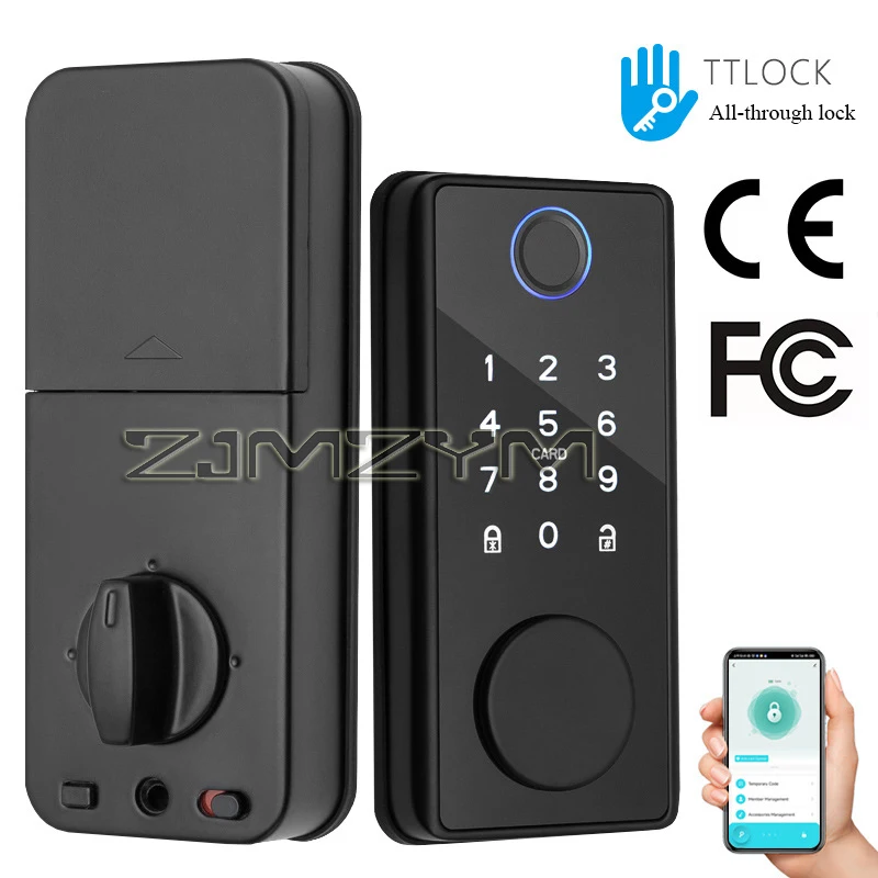 Imagem -05 - Fechaduras Inteligentes Deadbolt com Senha Biométrica de Impressão Digital Bluetooth Wi-fi App Porta de Entrada Keyless Bloqueio Auxiliar