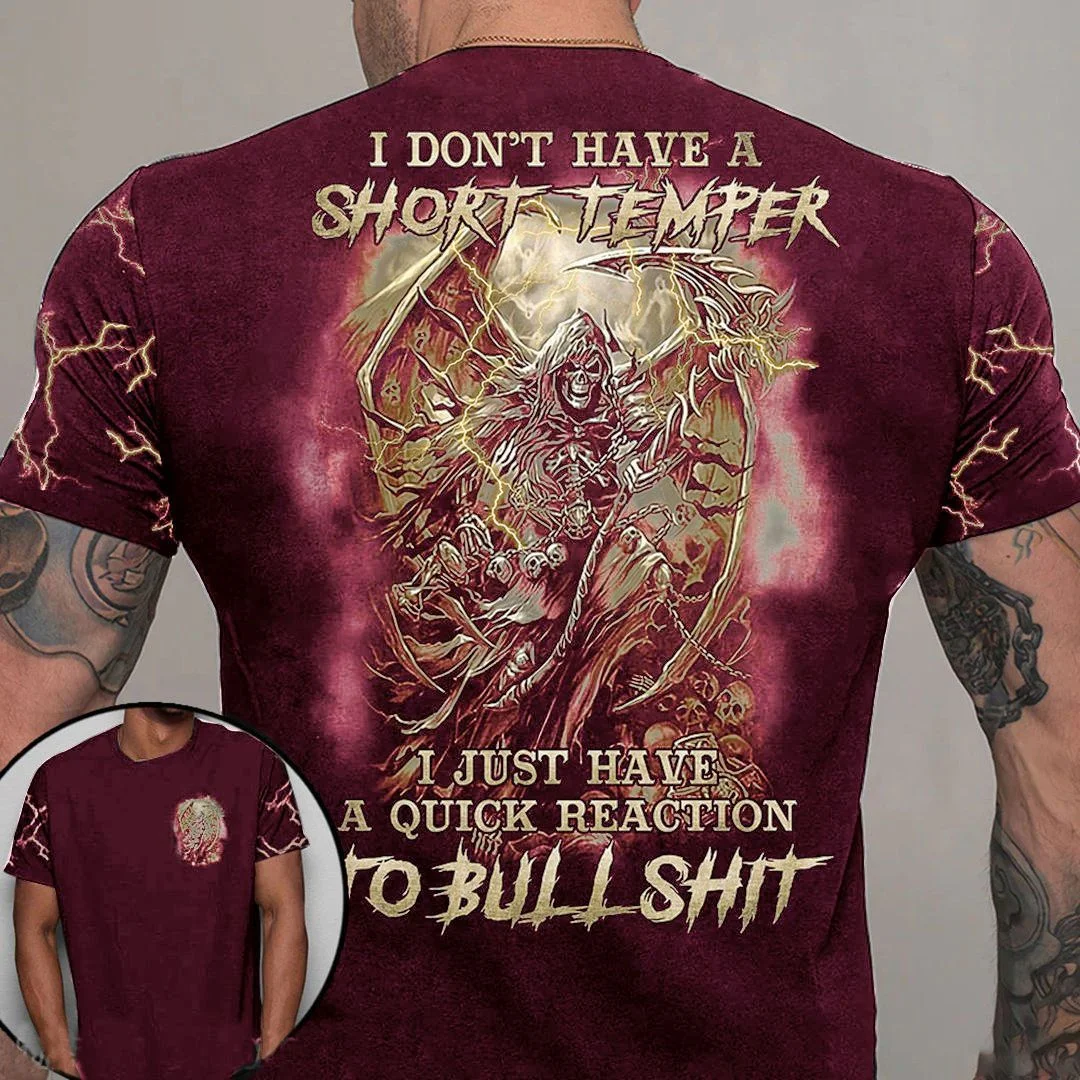 2023 Back Skull Cool Print T-shirts 3d Fashion Men Clothing Street Retro Men\'s T-shirt Hip Hop Casual Oversized T Shirt For Men