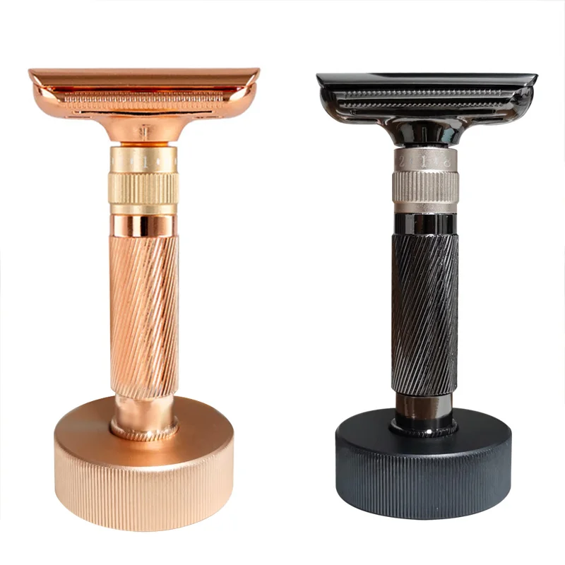 New Design 1-8 Adjustable Classic Double Edge Safety Razor For Men With Holder Base & 5 Blades New Fashion Style