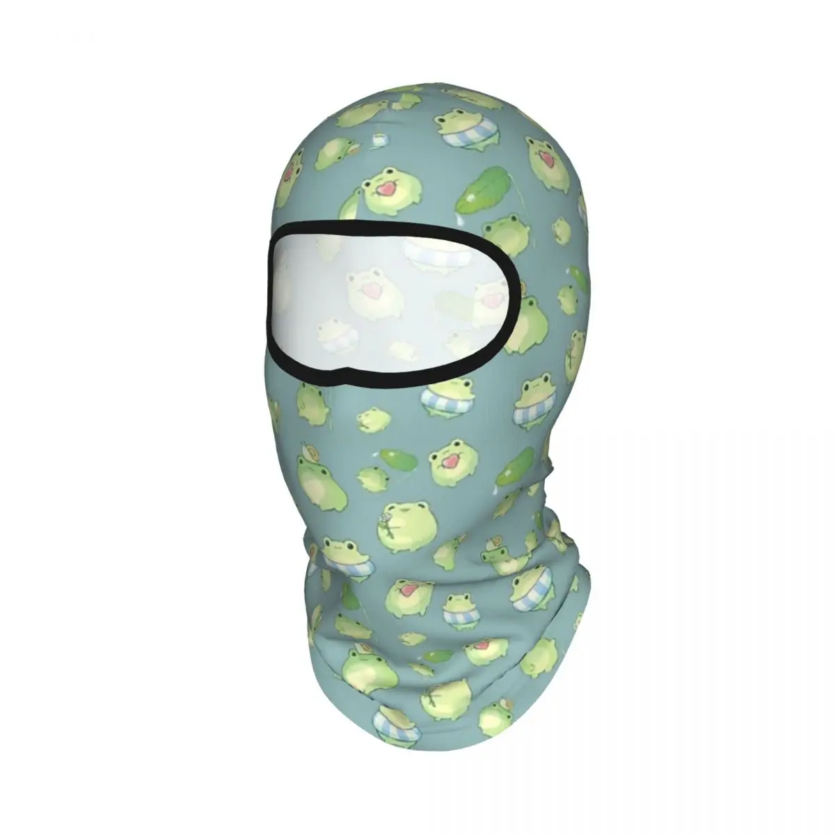 Kawaii Frog Pattern Breathable Thin Balaclava Full Face Mask Sun Protection Neck Gaiter For Motorcycle Fishing Outdoor