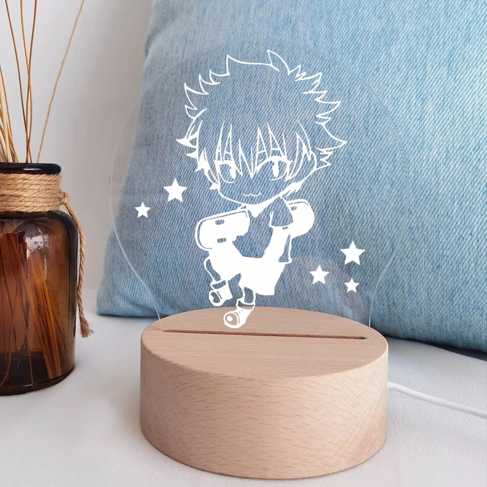 

Anime HUNTER×HUNTER Killua Zoldyck Lamp Ornaments Desk Light Wooden Night Light Action Figure Kids Toys Brinquedos Gift C007