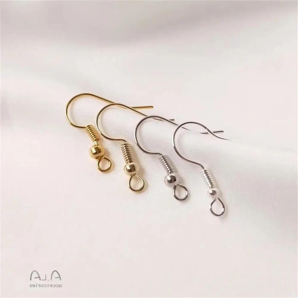 Pendientes de cuatro anillos chapados en oro real de 14 quilates, con pasador en S, accesorios de joyería para las orejas hechos a mano, E001
