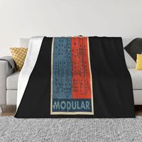 Modular Synthesizer Eurorack Nerd Gear Synth Moduls Design Simple Wholesale Kawaii Geek Basic Cool Throw Blanket