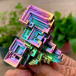 Natural bismuto Tower Metal Mineral Crystal Tower Point Pyramid Stones Gemstone Reiki Healing Meditation Collection Home Decor