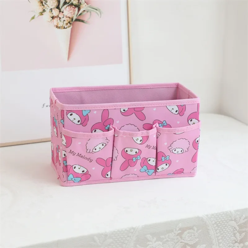 Sanrio Hello Kitty Kuromi Pudełko na biurko Kawaii Anime Hangyodon My Melody Organizer na kosmetyki Pudełko Dziewczyna Serce Prezent dla dzieci