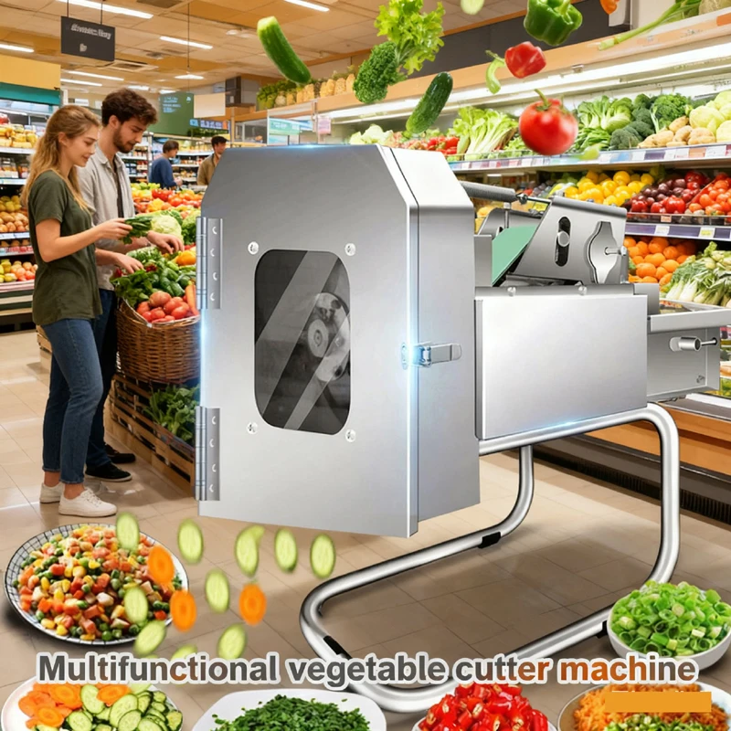 220V Commercial Electric Food Chopper Slicer,Automatic Multipurpose High-power Motor Efficient Vegetable Slicer/cut Into Shreds