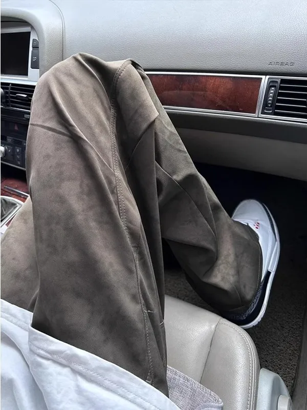 

Коричневые прямые рабочие брюки в полоску в американском стиле, мужские весенне-осенние брюки с ножом CleanFit, свободные повседневные брюки в стиле ретро