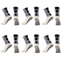 6 pairs of men's and women's arrow patterned soccer socks, breathable sports silicone, anti slip and grabbing soccer socks