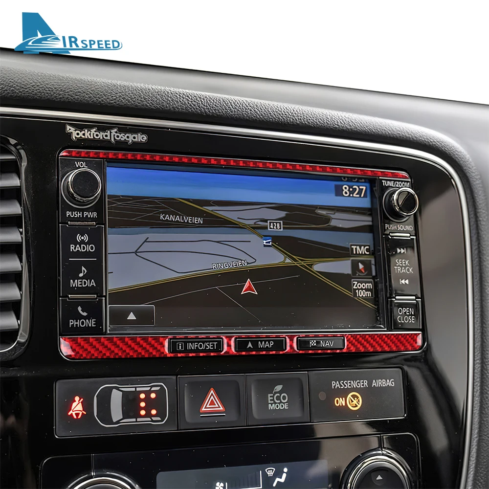 

Настоящая мягкая наклейка из углеродного волокна с левым рулем и правым рулем для Mitsubishi Outlander 2013-2020 2021, рамка центрального управления автомобиля, интерьер