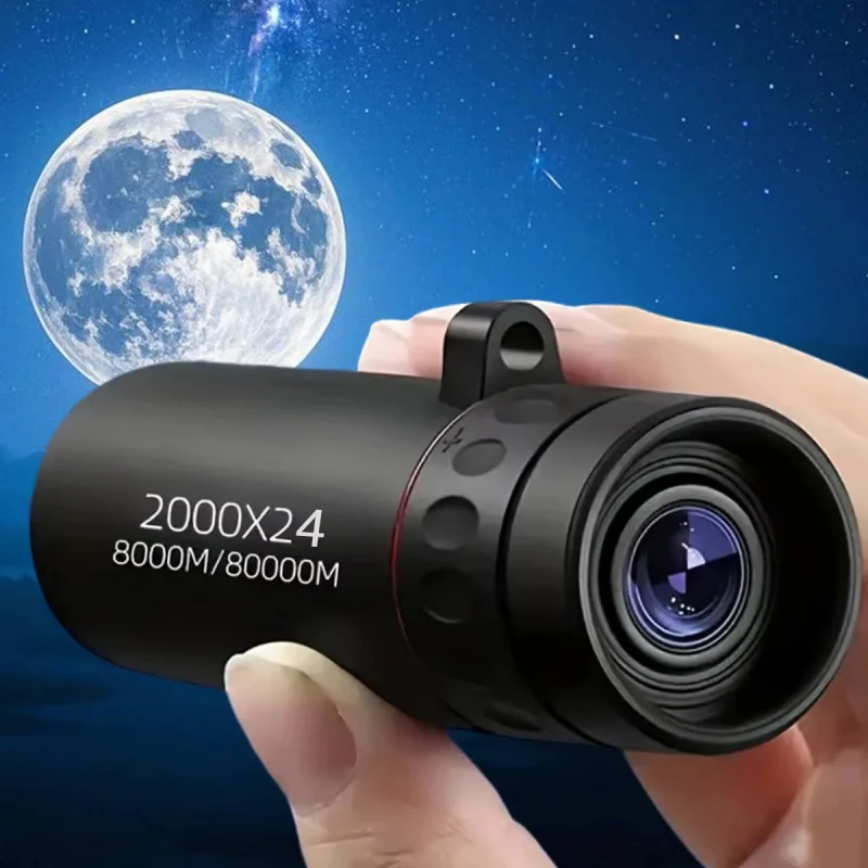 2000x24 HD Monocular Telescope Mini Portable Mobile Phone Telescope with Holder Outdoor Camping Hunting Birdwatching Telescopes