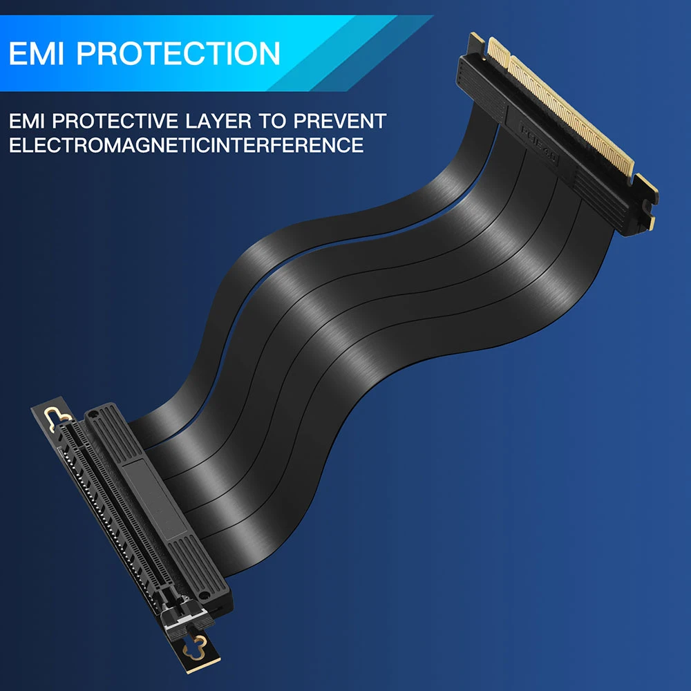 풀 스피드 PCIE 4.0 16x 라이저 케이블, 그래픽 카드 연장 케이블, PCI 익스프레스 포트 GPU 확장 카드 라이저 차폐 익스텐더