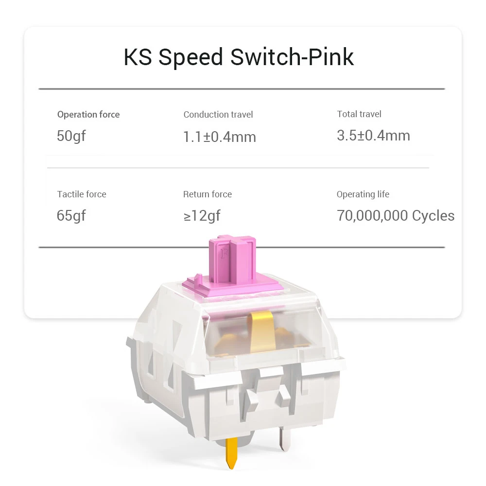 Kailh Speed Tastaturschalter Bronze Kupfer Gold Rosa Dickes Gold Silber RGB SMD für mechanische Tastatur – Detail 10