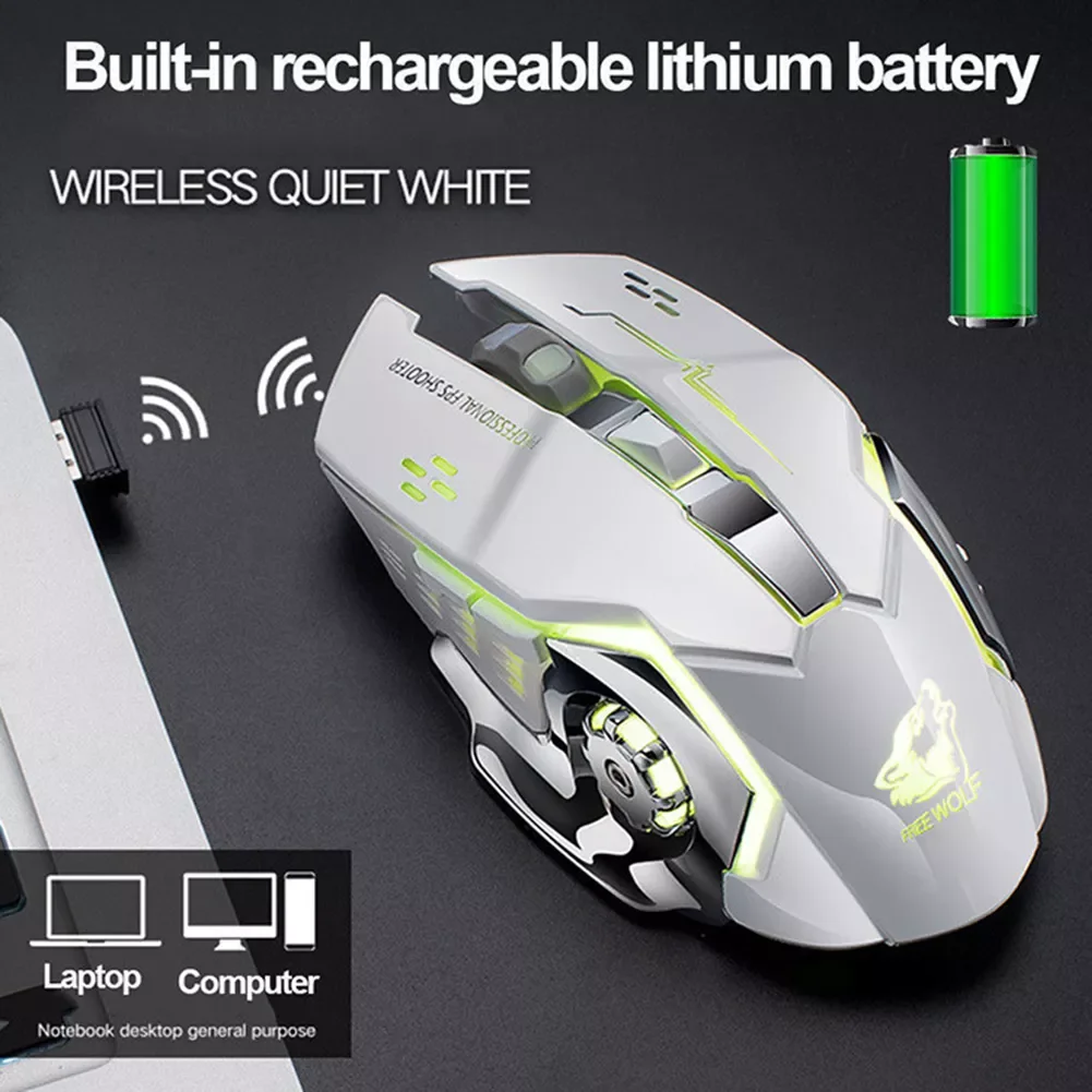 

Sale! Free Wolf X8 Wireless Charging Game Mouse Silent Mechanical Mouse Laptop Computer Accessories Drop Shipping