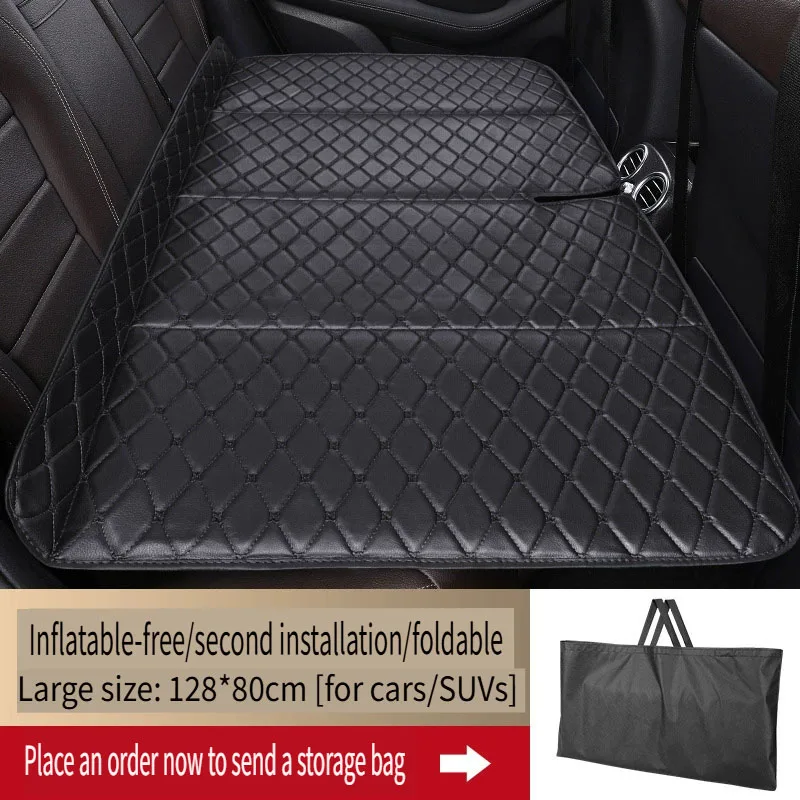 Foldable Car Backseat Bed No Inflation Needed Instant Setup Thick PU Leather Waterproof Non Slip Sleeping Mat for Travel Camping view 3