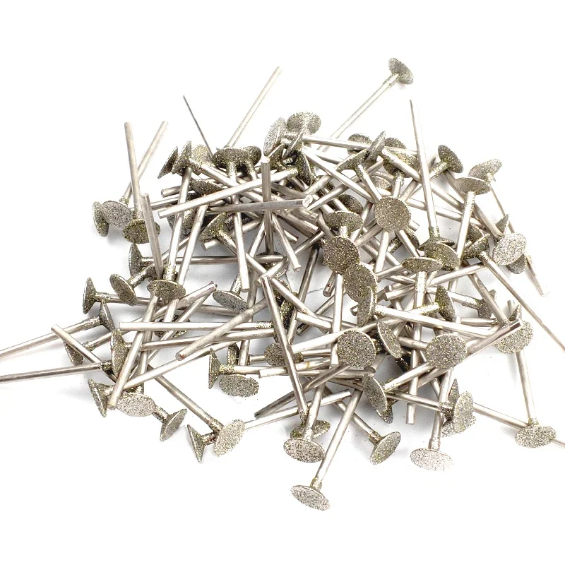 5Pcs 2.35mm Shank 1~4mm H-Needle Bowl Shaped Electroplated Diamond Head Burr Grinding Engraving Bit for Dremel Rotary Tools