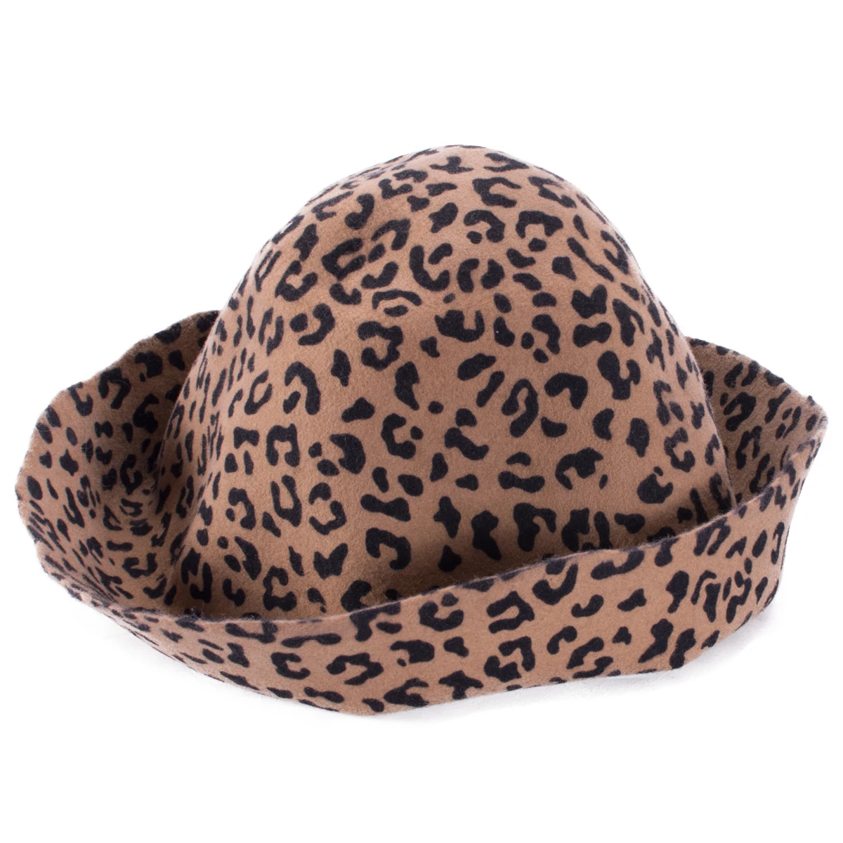 Leopard Felt Wool Cone Cloche Hood Millinery Hats Fascinators Block Base