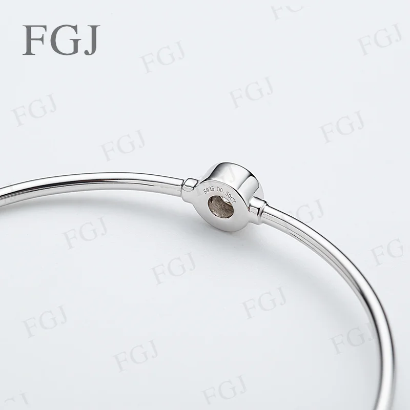S925 Sterling Silber Weißgold Plattiert 5MM Rundschliff VVS1 D Echte Moissanit-Diamanten Armreifen Feiner Schmuck Valentinstag Geschenk – Detail 4