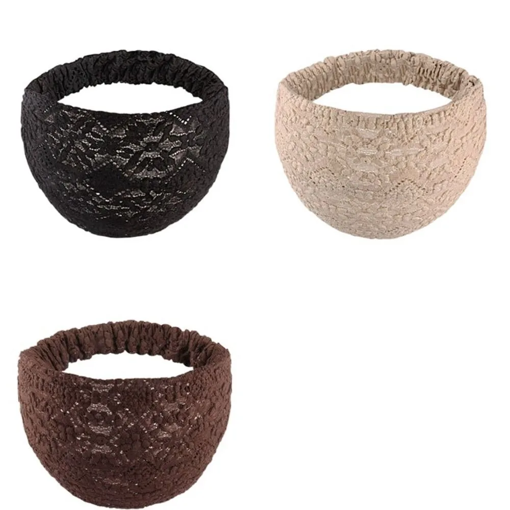 Портативная Кружевная повязка на голову, широкая боковая повязка на голову с цветочным узором, Сетчатые эластичные повязки для волос для девочек