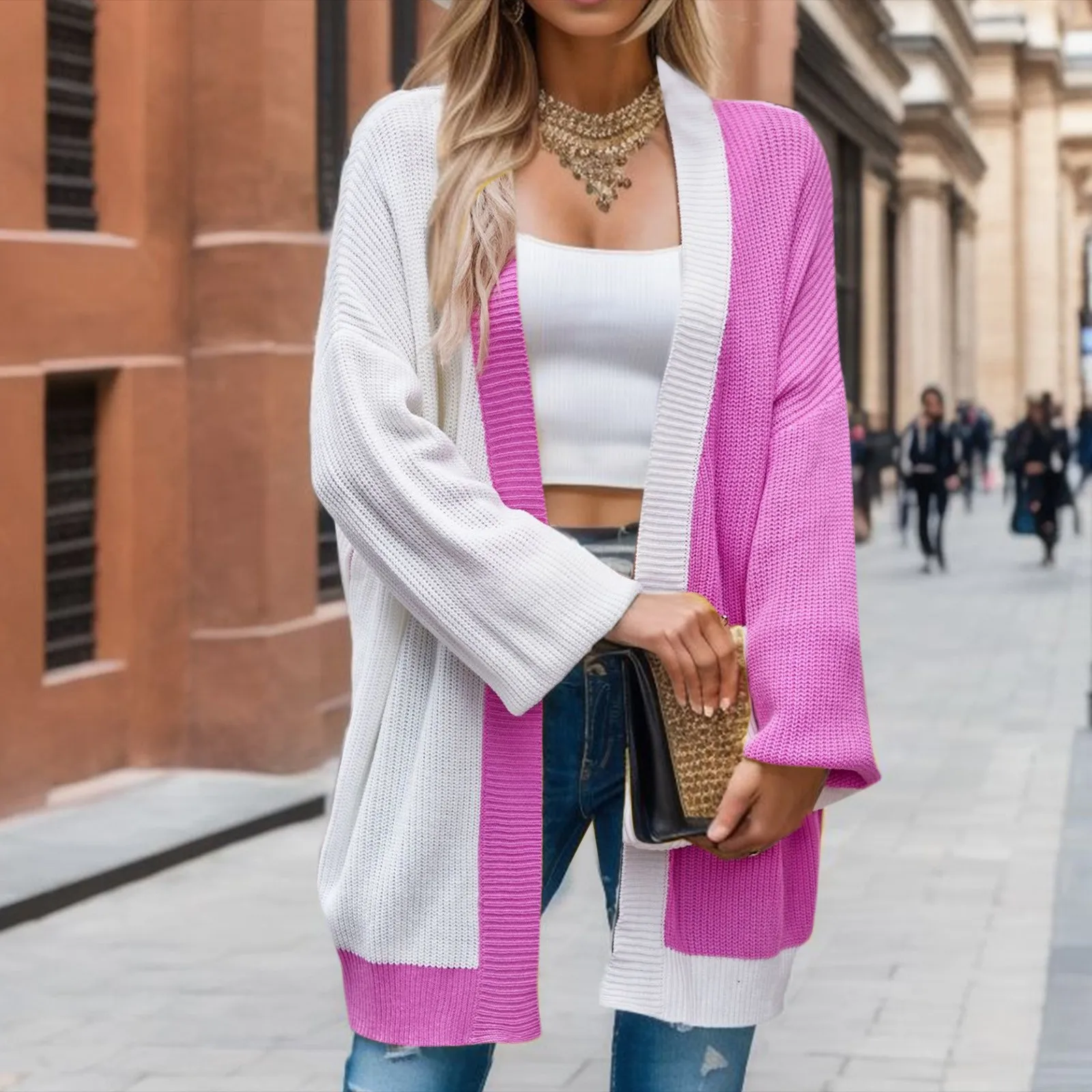 

Autumn Knit Oversized Women Cardigan Sweaters Single Breasted Open Loose Knitted Cardigan Jacket Coats Woman Outfits Outerwear