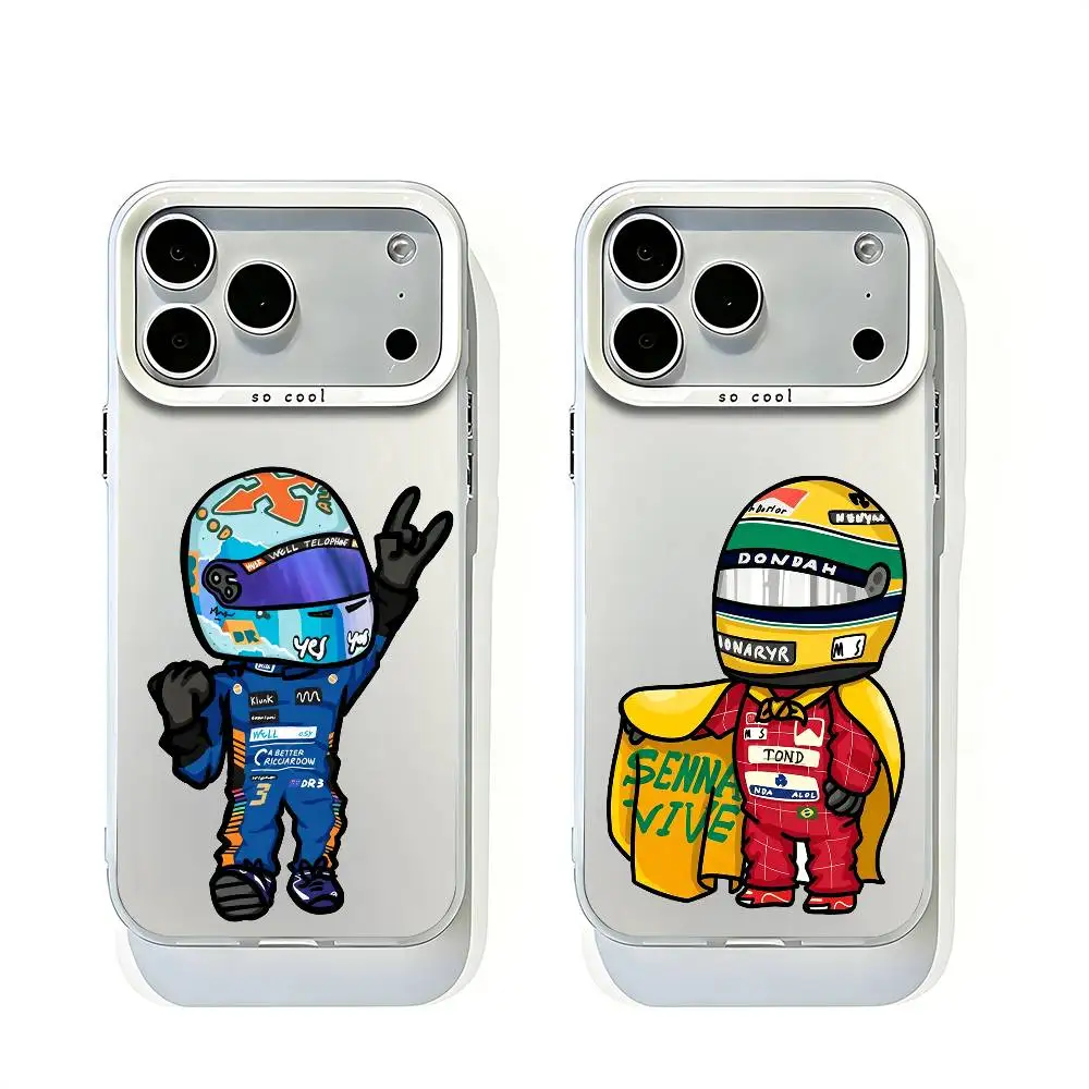

Fast Racing Driver White Matte Bumper Cover For iPhone 17 16 15 14 13 12 11 Pro Max Large Camera Hole Case