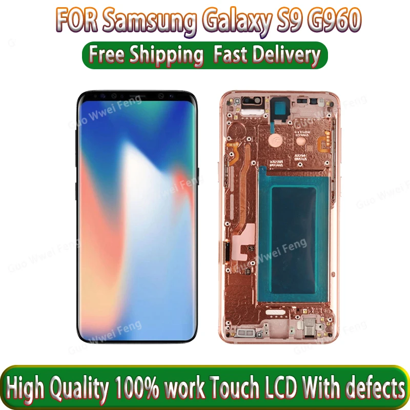 

5.8" Panel SUPER AMOLED Display For SAMSUNG Galaxy S9 LCD Touch Screen Digitizer Replacement with Frame G960 G960F With lines