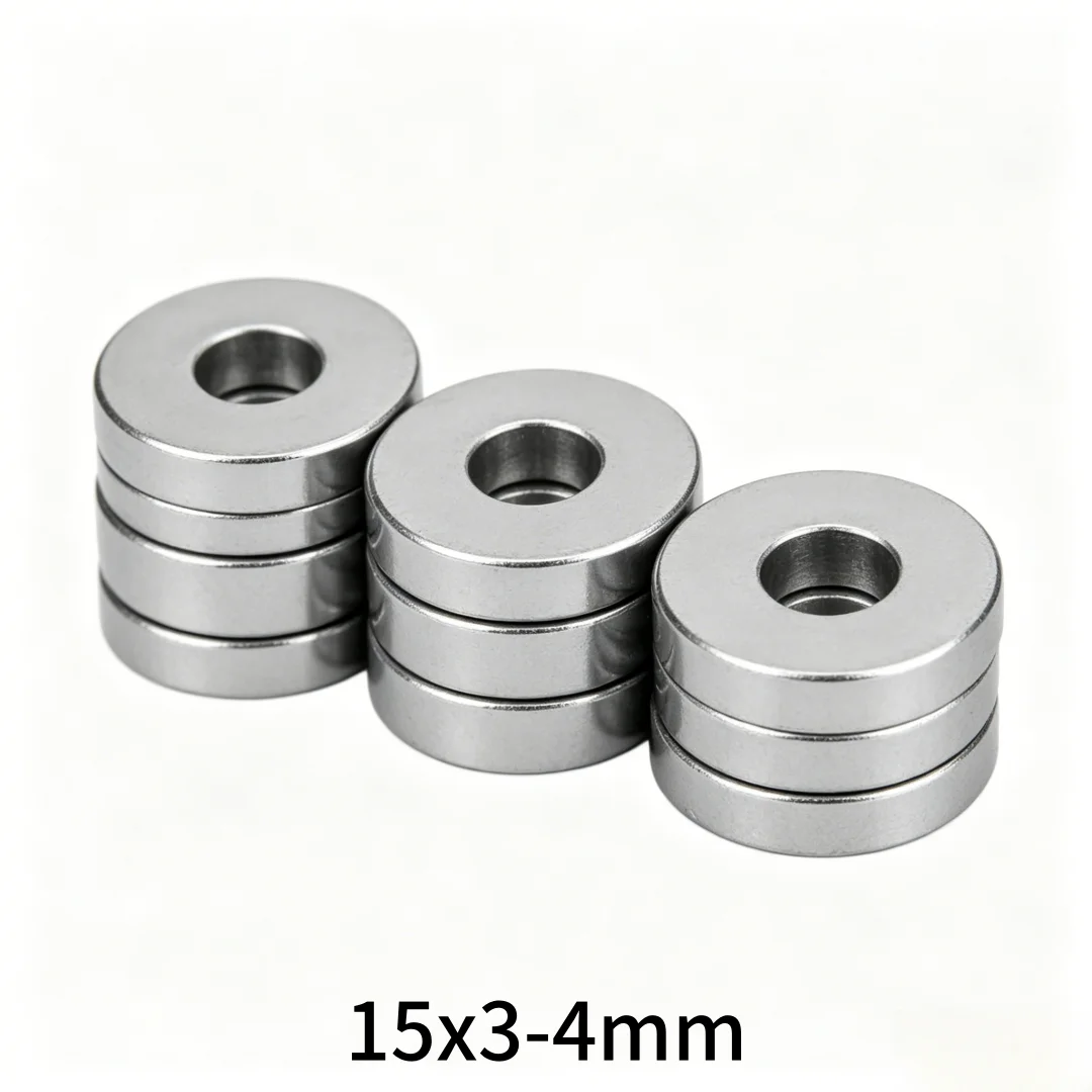 15X3-4 mm Ring Loop Magnet Disc 15X3 mm Hole 4mm Round Magnets 15x3-4mm For Home Refrigerators, Offices DIY 15*3-4