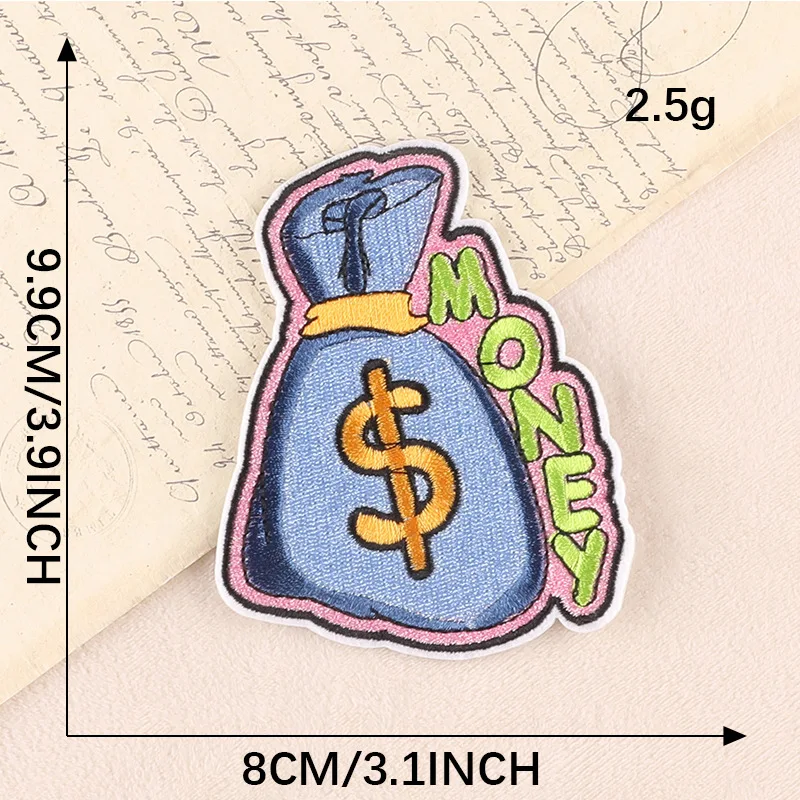Geld Eisen auf Patches für Kleidung Designer Feuer Diy bestickt thermoadhäsive Mochila Thermal Parches Rock Nähen Jacke süße Hut – Detail 3
