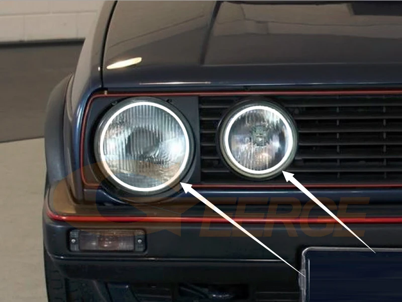 For Volkswagen VW Golf Mk1 Mk2 Excellent Day Light Bluetooth App Multi Color RGB LED Angel Eyes Kit Halo Rings