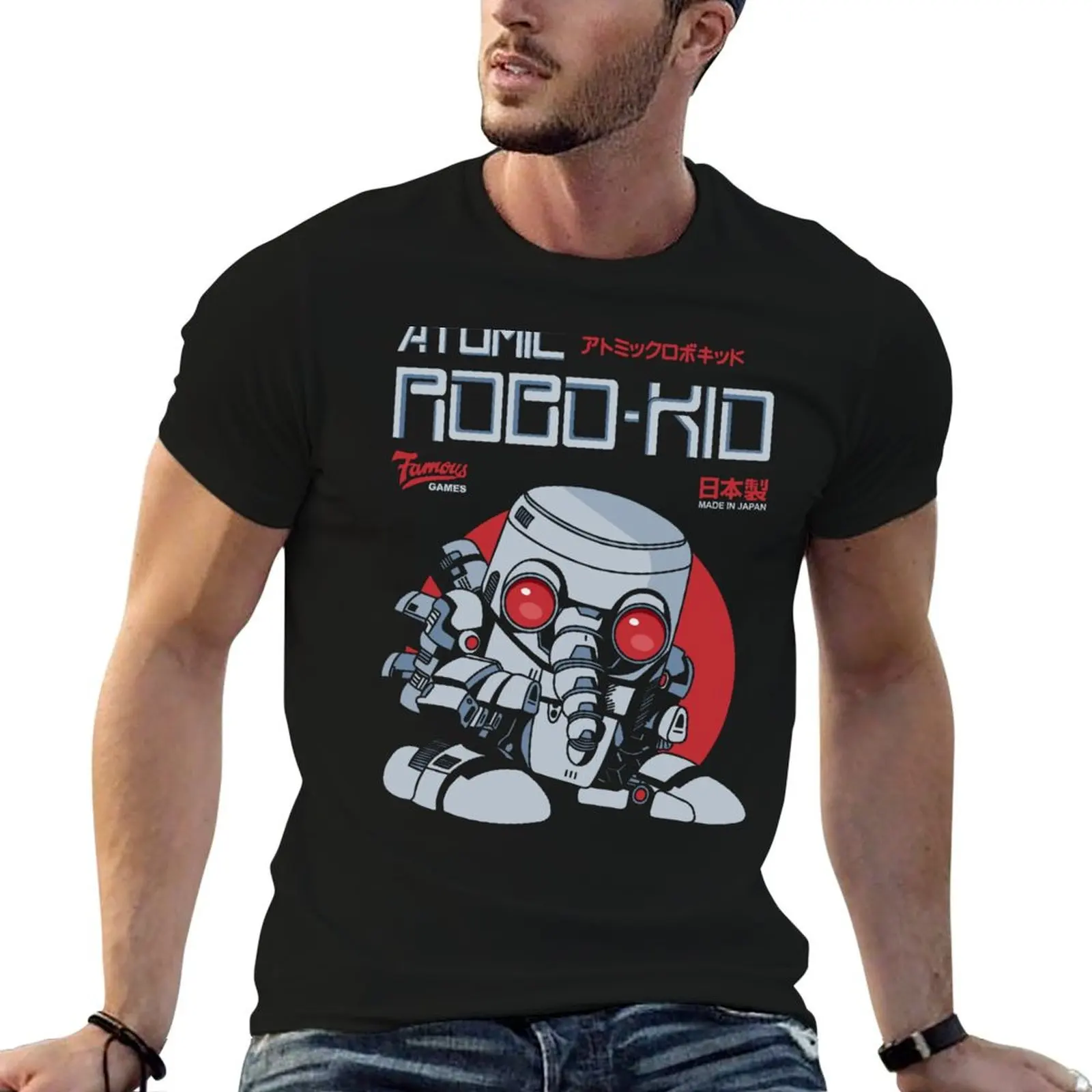 Atomic Robokid Retro Vintage Arcade Gaming T-Shirt customs design your own cute tops t shirt men