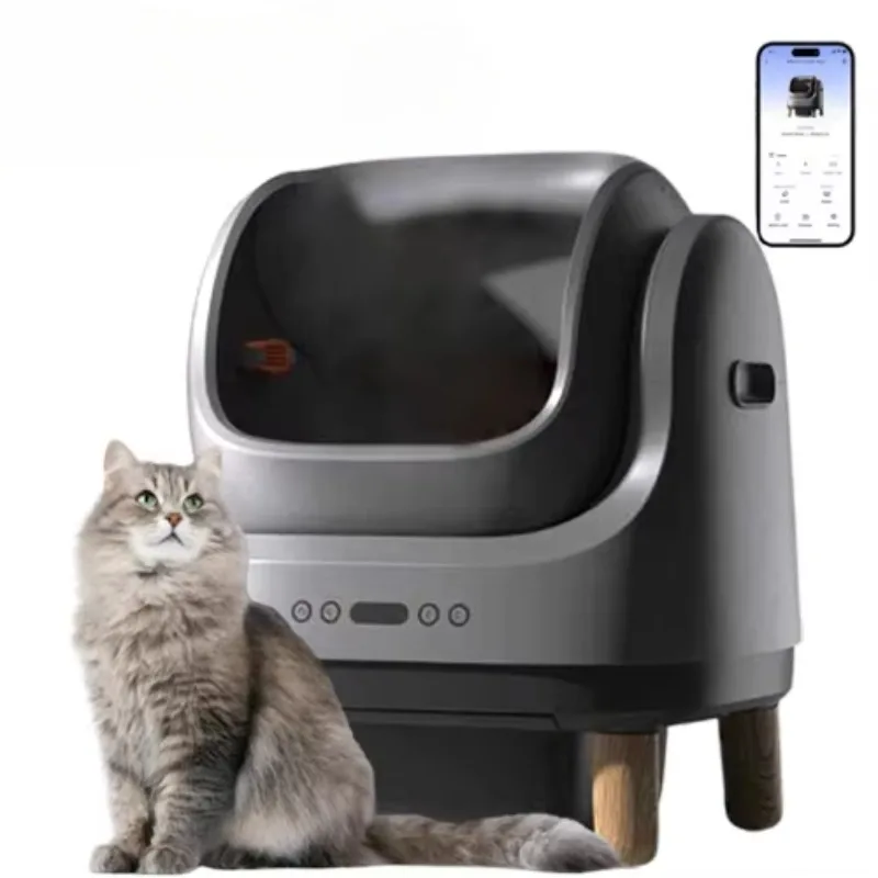 Open top self-cleaning automatic with APP control deodorant waste treatment cat litter box