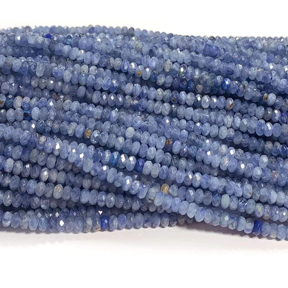 Veemake – petites perles rondes à facettes en Kyanite naturelle, pour la fabrication de bijoux, pierres précieuses en cristal, collier, Bracelets, boucles d'oreilles, DIY, 08485