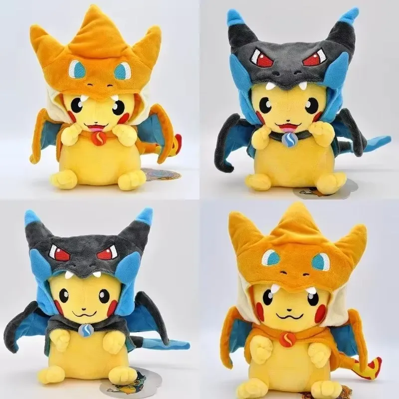 22cm Pokemon Pikachu Cosplay Gyarados Snorlax Cute Animals Pet Plush Peluche Soft Stuffed Toys Kids