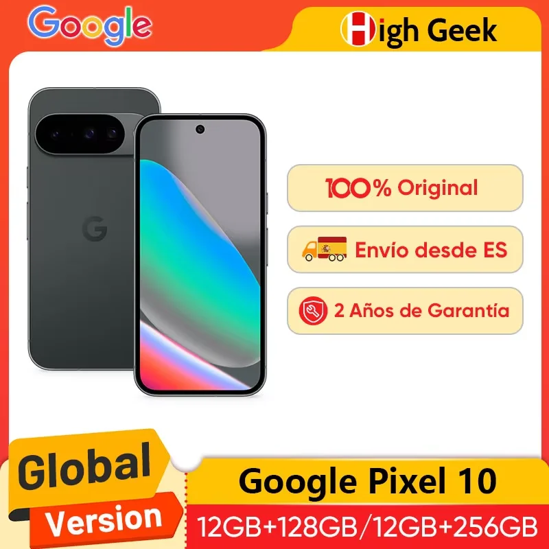 Versión global Google Pixel 10 5G Smartphone Google Tensor G5 Pantalla OLED de 6,3 pulgadas y 120 Hz Batería de 4970 mAh Cámara trasera de 48 MP Google AI NFC