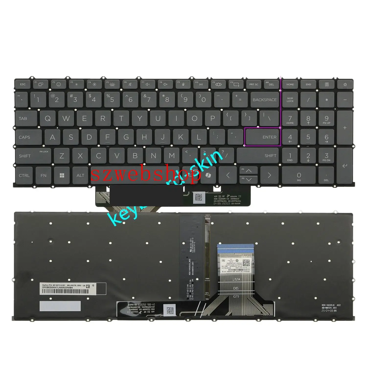 

New For HP OmniBook 7 16-AZ 16-AY Series 16-AZ0097NR 16-AY0075CL Laptop Keyboard US Backlit