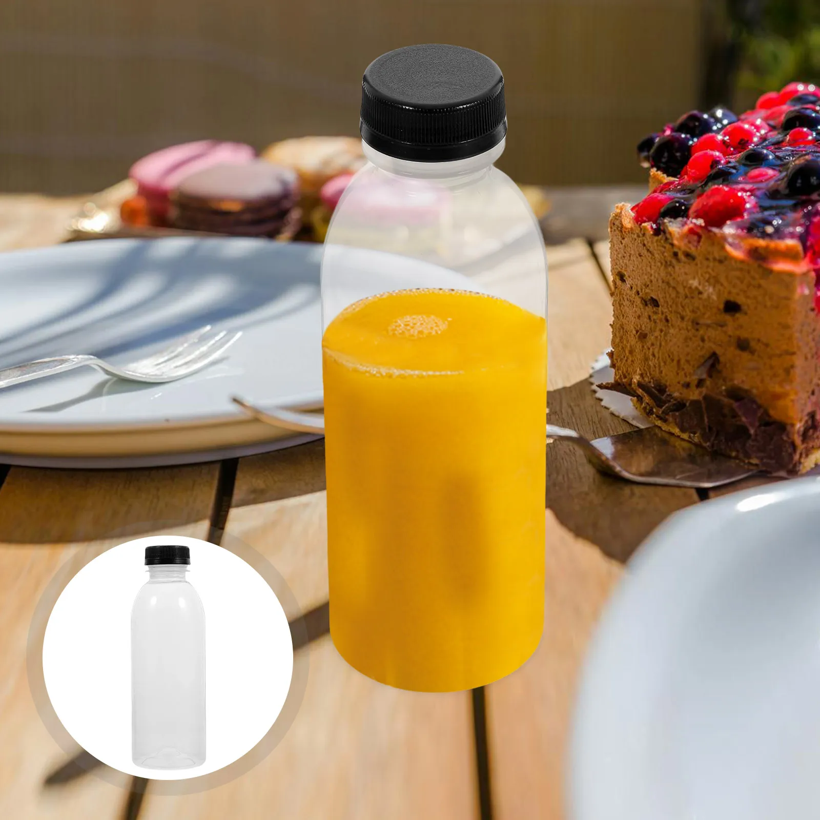 

6PCS PET Disposable Drink Bottles Crystal Clear Juice Water Storage Empty Favor Jars Safe EcoFriendly FoodGrade Bottle