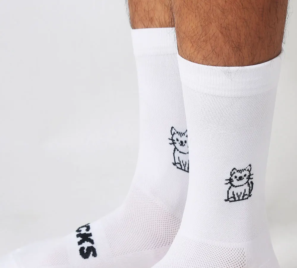Sporcks Radsocken mit Katzenmuster, Frühling und Sommer, für Herren und Damen, Rennradfahren, Sport, trendige, atmungsaktive, hochelastische, verschleißfeste Socken in mittlerer Wadenlänge, Sr-10 – Detail 7