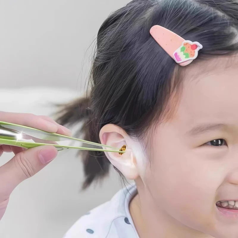 LED Flash Light Ear Cleaner Spoon with Wax Curette Visual Ear Wax Remover Children Earpick Nose Dig Remover Novel Tweezer