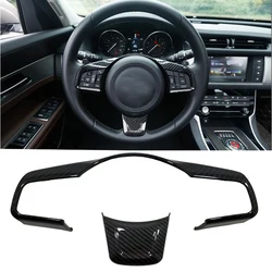 ABS Carbon fiber look Steering Wheel Decorative Frame Trim Car-styling For Jaguar XE XF F-Pace 2016 2017