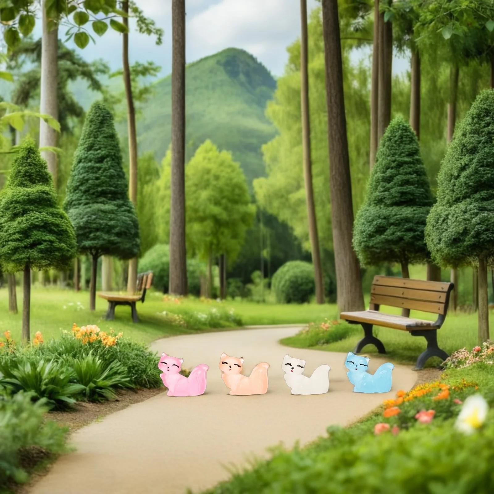 

21Pcs Luminous Mini Fox Resin Craft - Glowing Desk Ornament for Bedroom Office Study - Fairy Garden Decor Micro Landscape Night